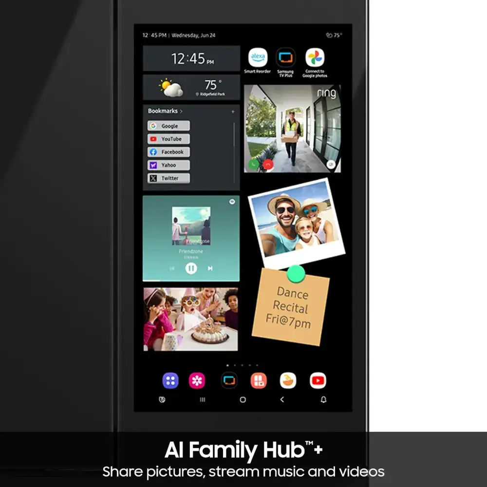 SAMSUNG RF90F23AECEAA 23 cu. ft. Counter Depth 4-Door French Door Refrigerator with AI Family Hub™