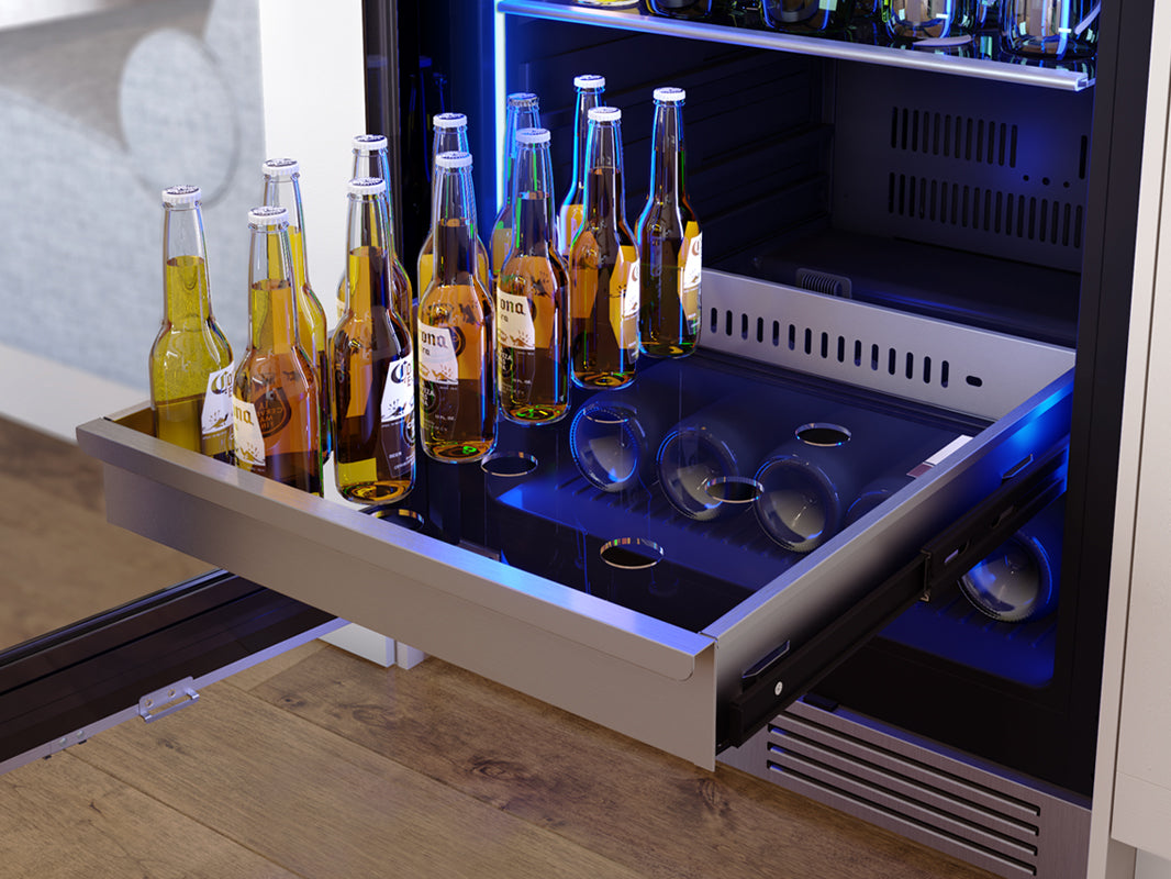 ZEPHYR PRWB24F02BG 24&quot; Full Size Dual Zone Wine &amp; Beverage Cooler