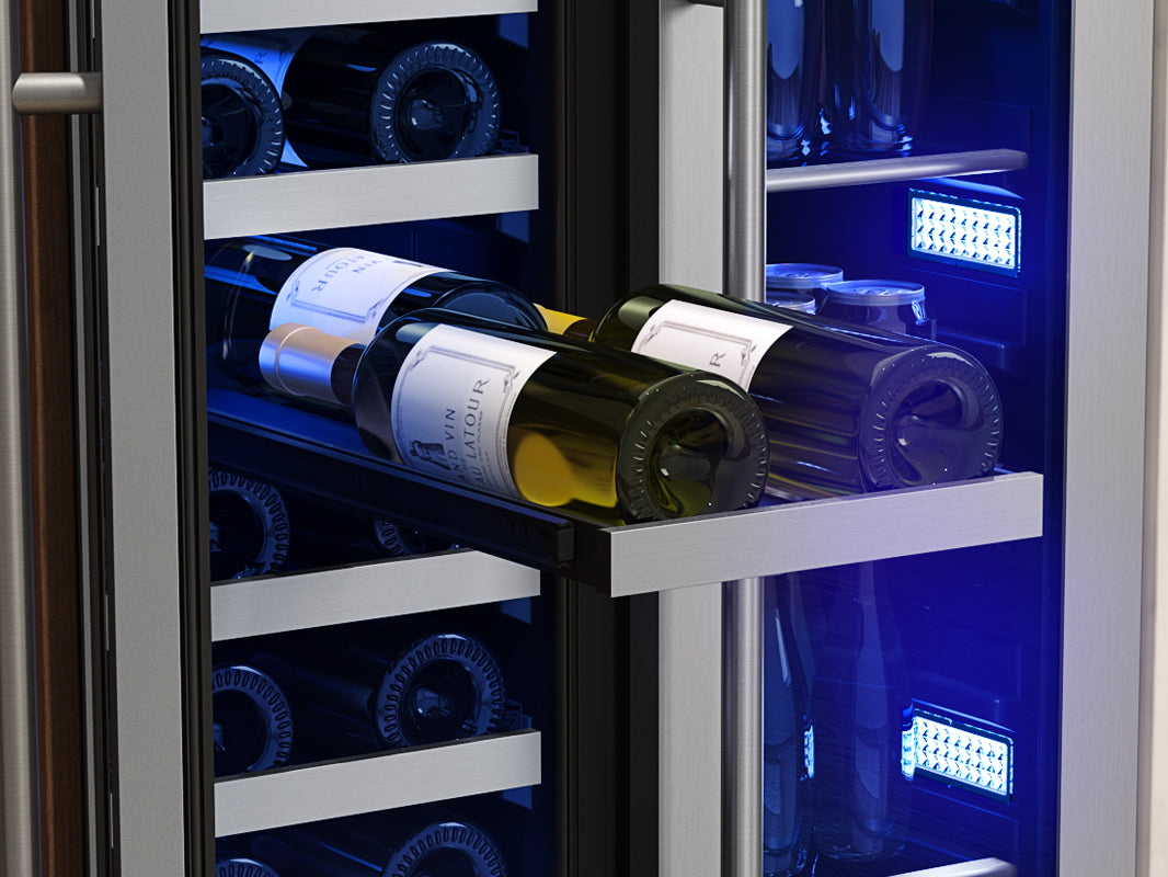 ZEPHYR PRWB24C32CG 24&quot; French Door Dual Zone Wine &amp; Beverage Cooler
