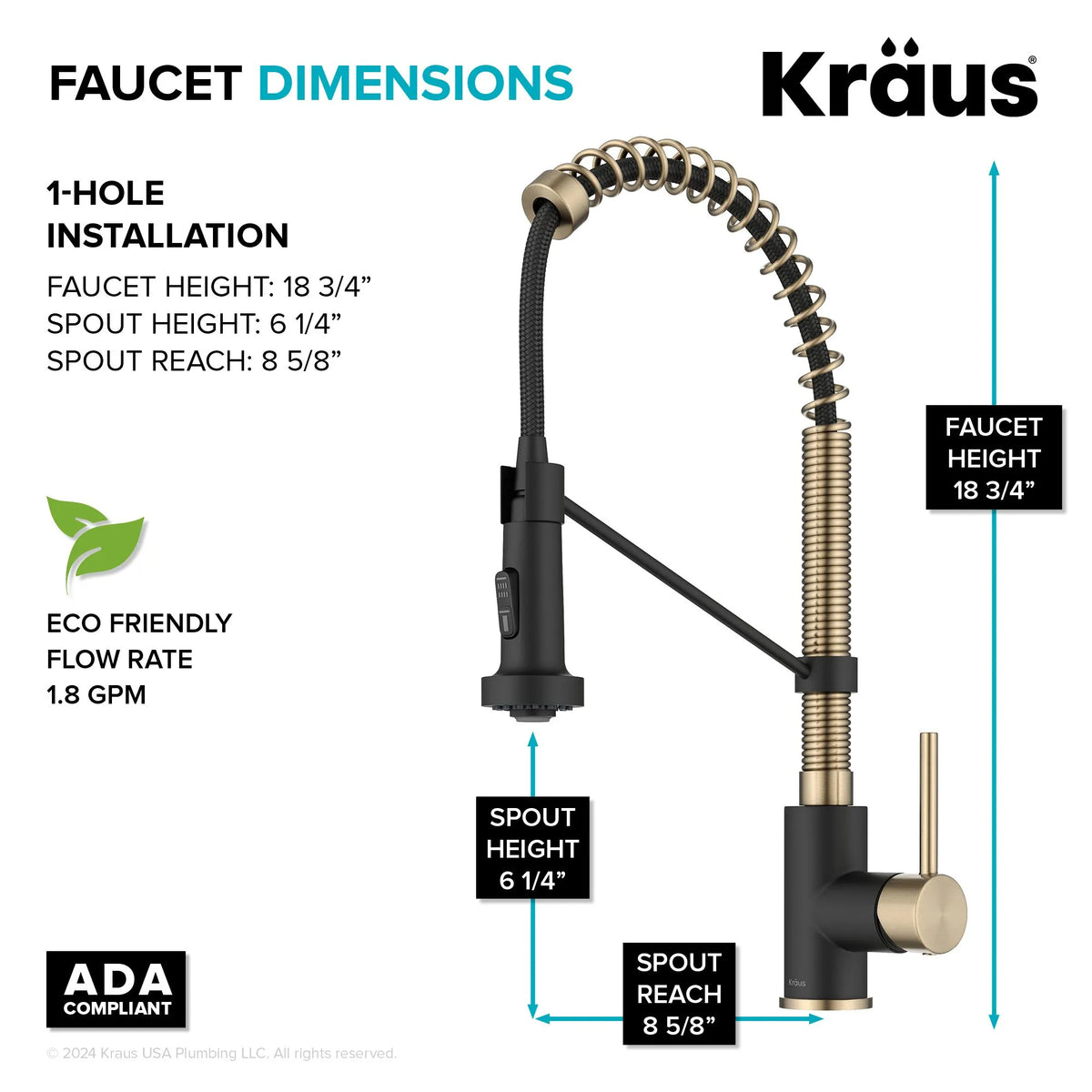 KRAUS KPF-1610SFACBMB favourite Bolden Commercial Style Single Handle Pull Down Kitchen Faucet