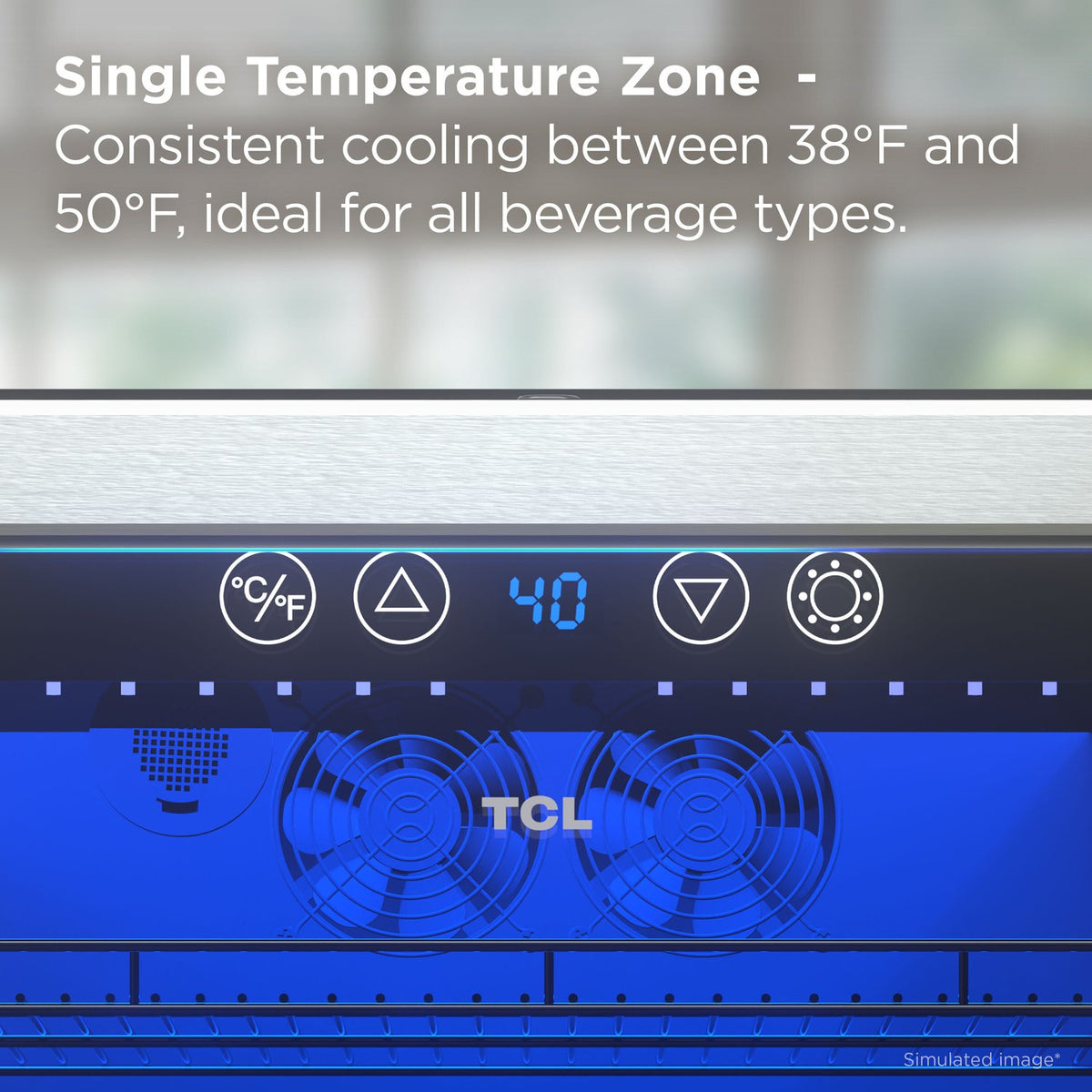 TCL TRV161BAS 161 Can Single Temperature Zone Built-In Beverage Cooler - Stainless