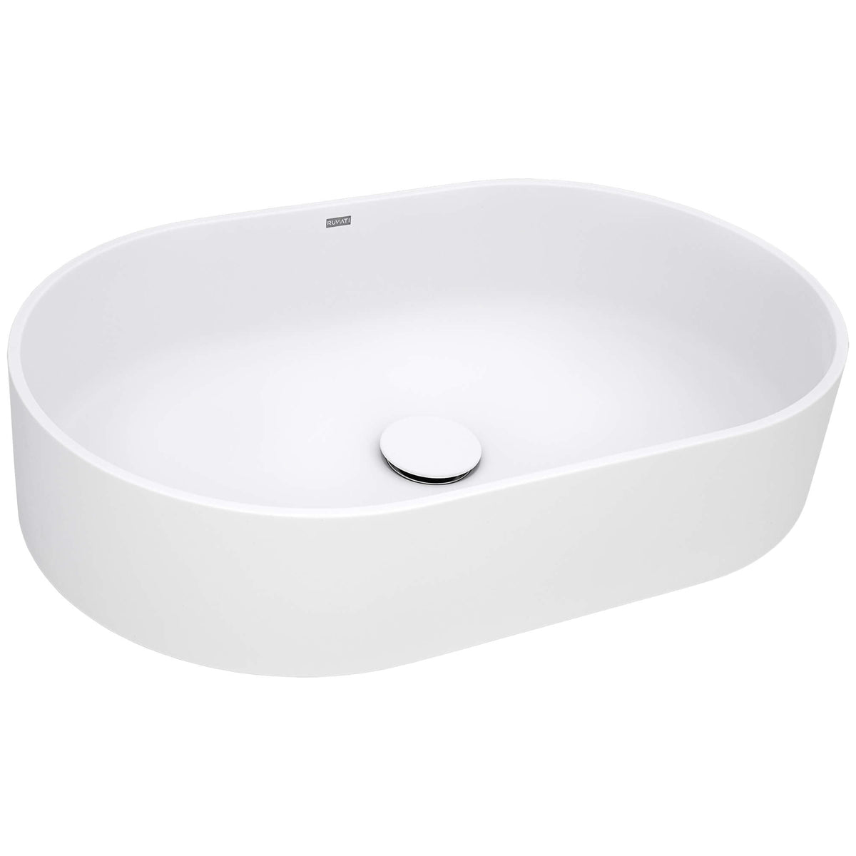 RUVATI RVB2550WH Matte White epiStone Modern Bathroom Vessel Sink