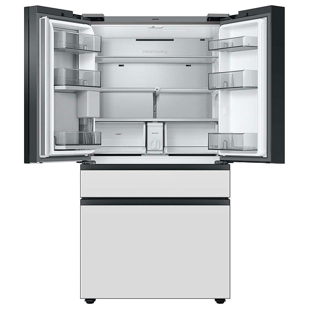 SAMSUNG RF23BB890012AA Bespoke Counter Depth 4-Door French Door Refrigerator (23 cu. ft.) with Family Hub™ in White Glass