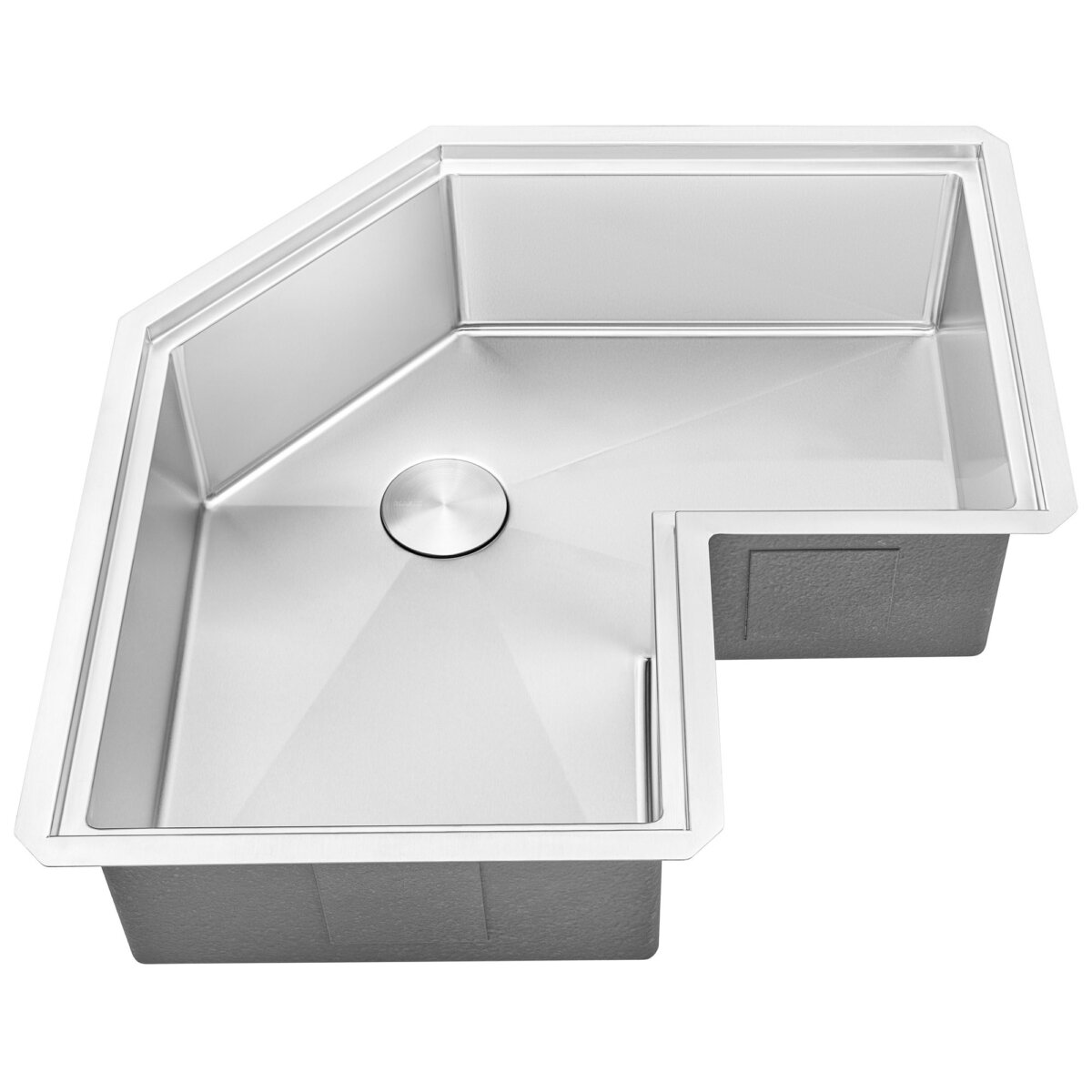 RUVATI RVH8410ST Roma Pro Corner Workstation Stainless Steel Undermount Kitchen Sink