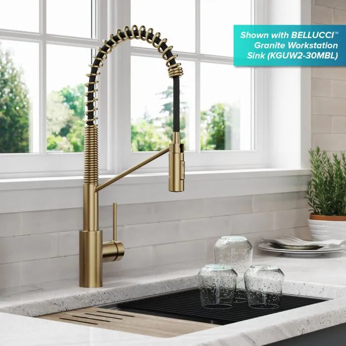 KRAUS KPF-2631SFACB Oletto™ Pull Down Kitchen Faucet in Antique Champagne Bronze