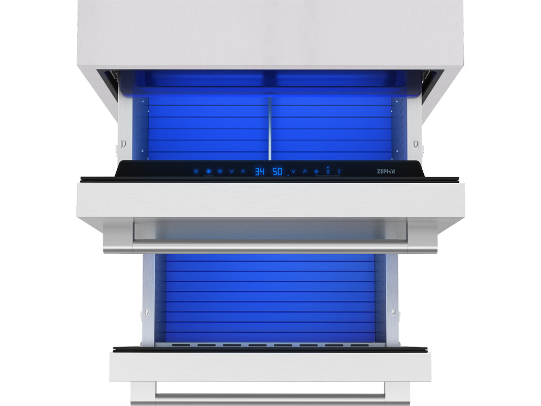 ZEPHYR PRRD24C2AS-OD 24&quot; Outdoor Dual Zone Refrigerator Drawers