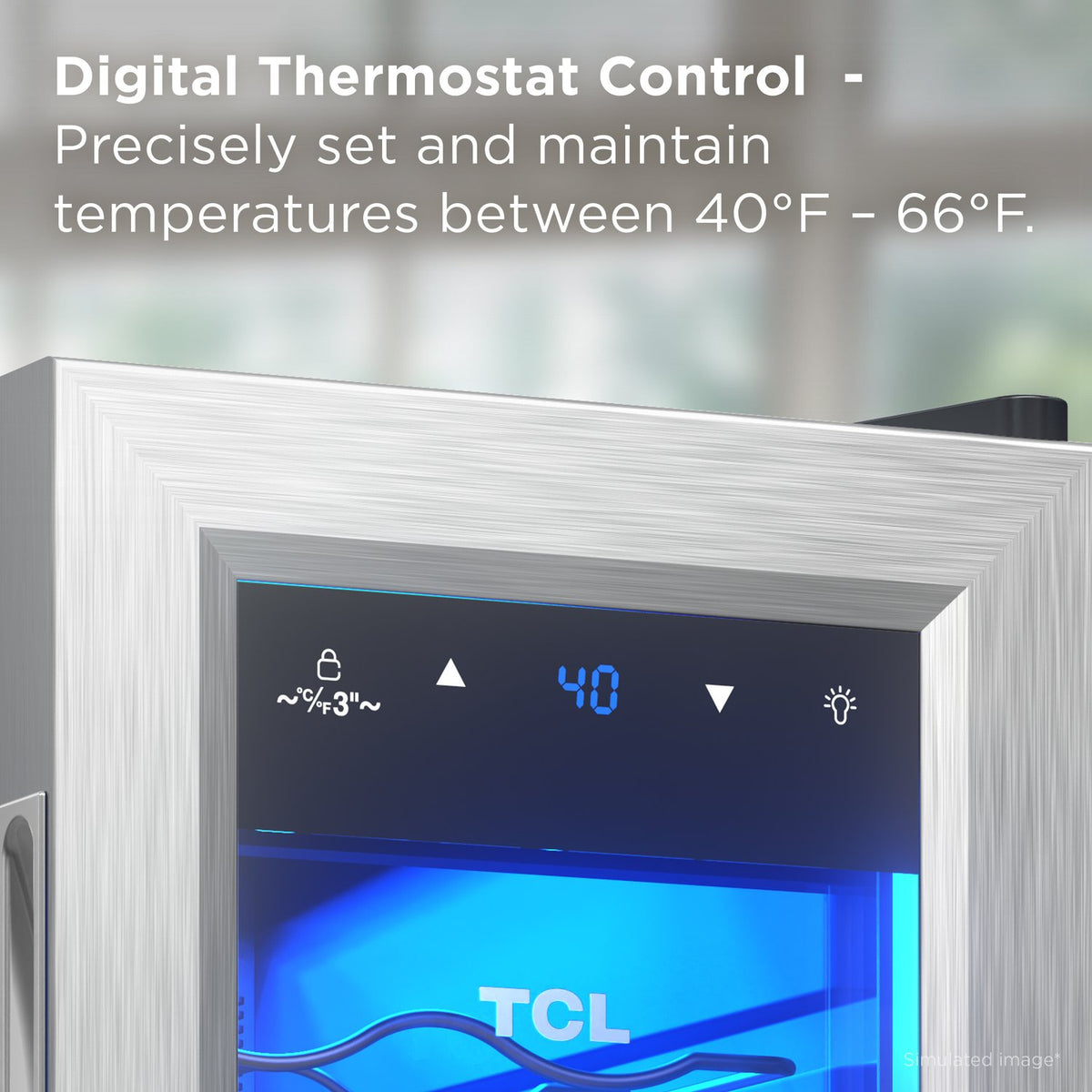 TCL TRW12F6AS 12 Bottle Single Temperature Zone Wine Cooler - Stainless