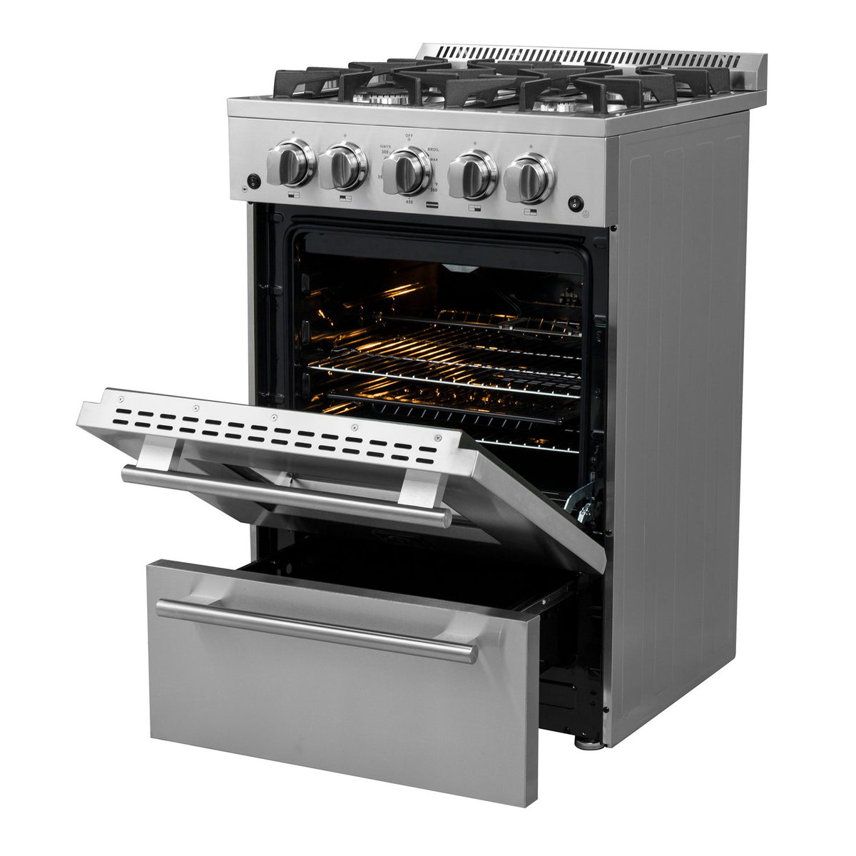 FORNO FFSGS6272-24 24" / 2.3 CF Gas Range - Stainless