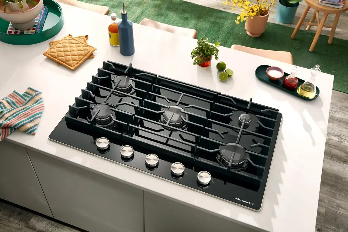 KITCHENAID KCGG536PBL 36&quot; Gas-on-Glass Cooktop