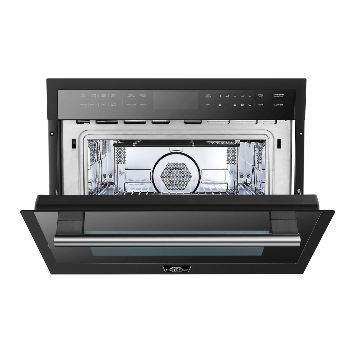 FORNO Oliena Espresso Black 24-Inch Built-In Microwave and Convection Oven Combo