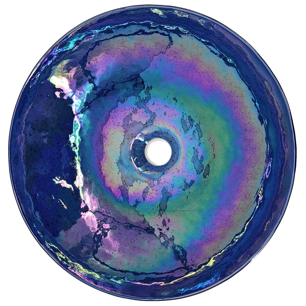 RUVATI RVB3044 16 inch Murano Glass Art Vessel Circle Decorative Pattern Sink