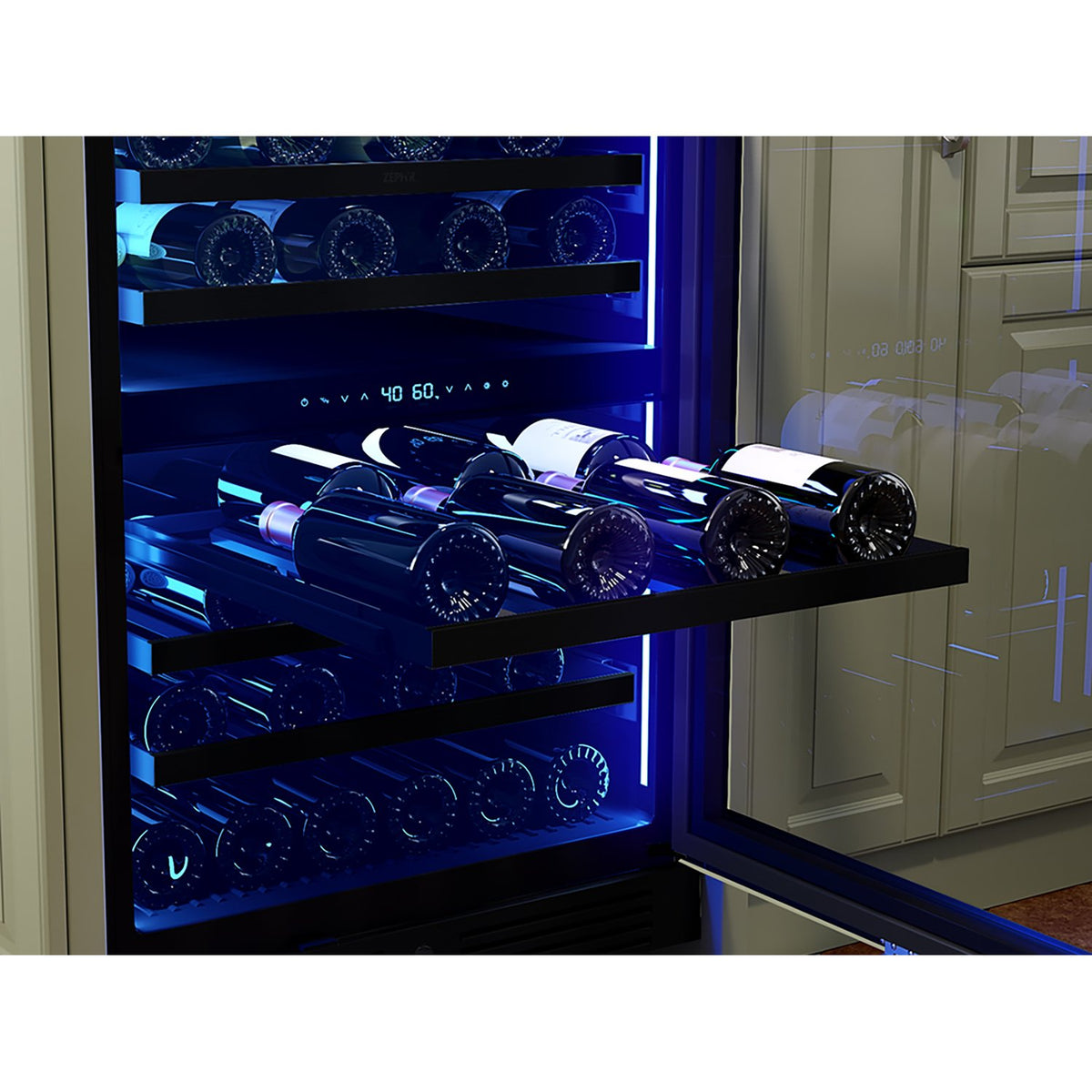 ZEPHYR PRW24C02CPG Wine Cooler 24", Reversible, Dual Zone - Panel Ready & Glass