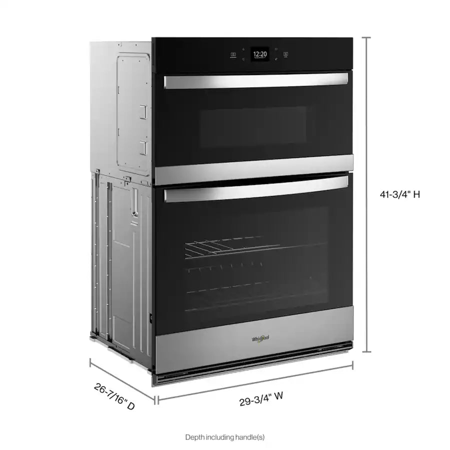 WHIRLPOOL WOEC5030LZ 6.4 Total Cu. Ft. Combo Wall Oven with Air Fry When Connected