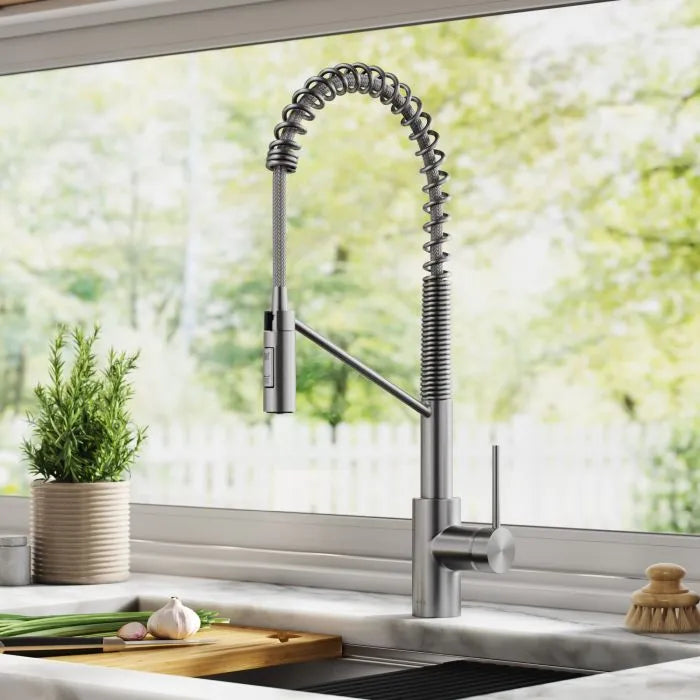 KRAUS KPF-2631SFACB Oletto™ Pull Down Kitchen Faucet in Antique Champagne Bronze