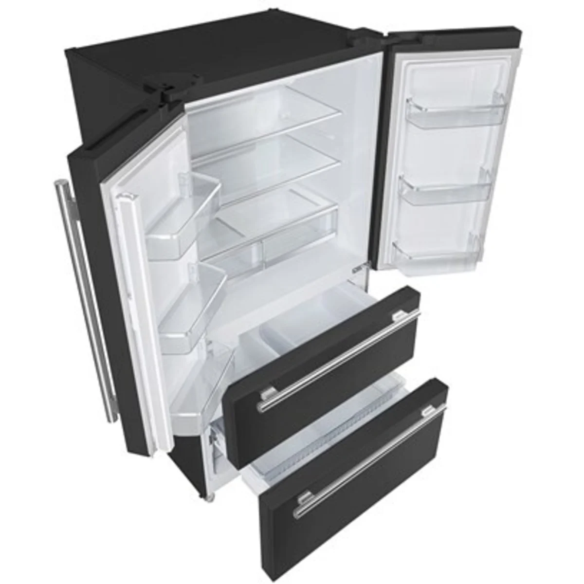 FORNO Moena Espresso 36-Inch Black French Door Refrigerator