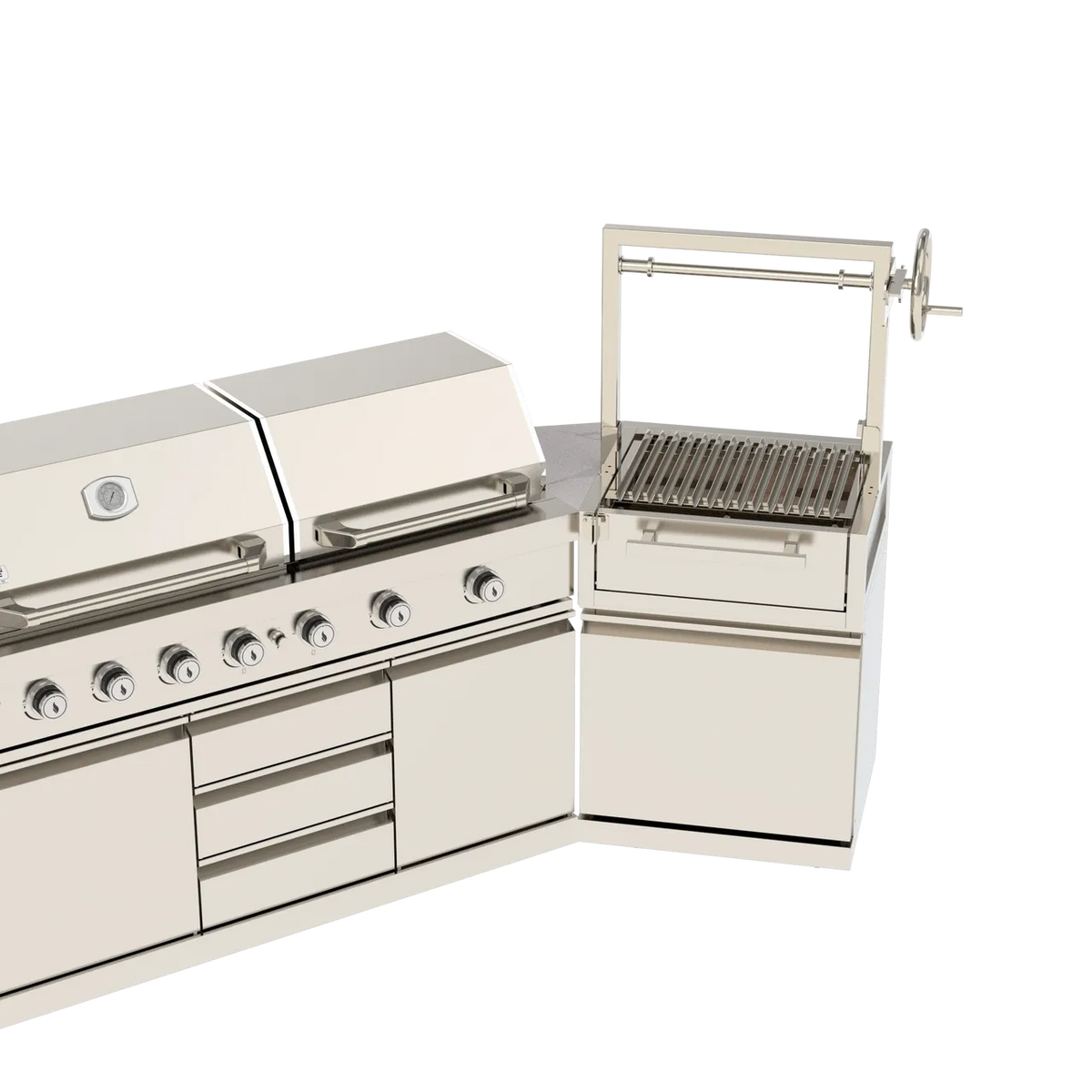 BROIL CHEF Yosemite 7 Burner S/S Griddle & Argentina BBQ Modular Suite