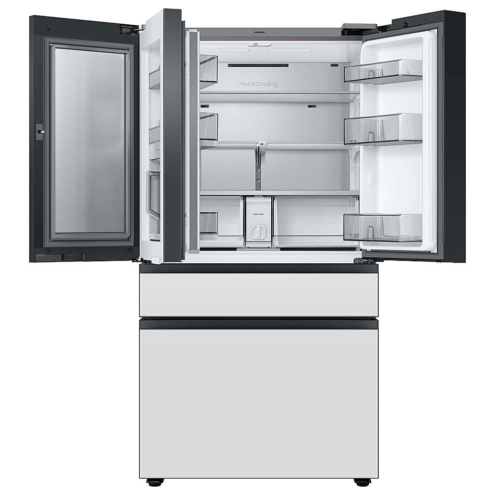 SAMSUNG RF23BB890012AA Bespoke Counter Depth 4-Door French Door Refrigerator (23 cu. ft.) with Family Hub™ in White Glass