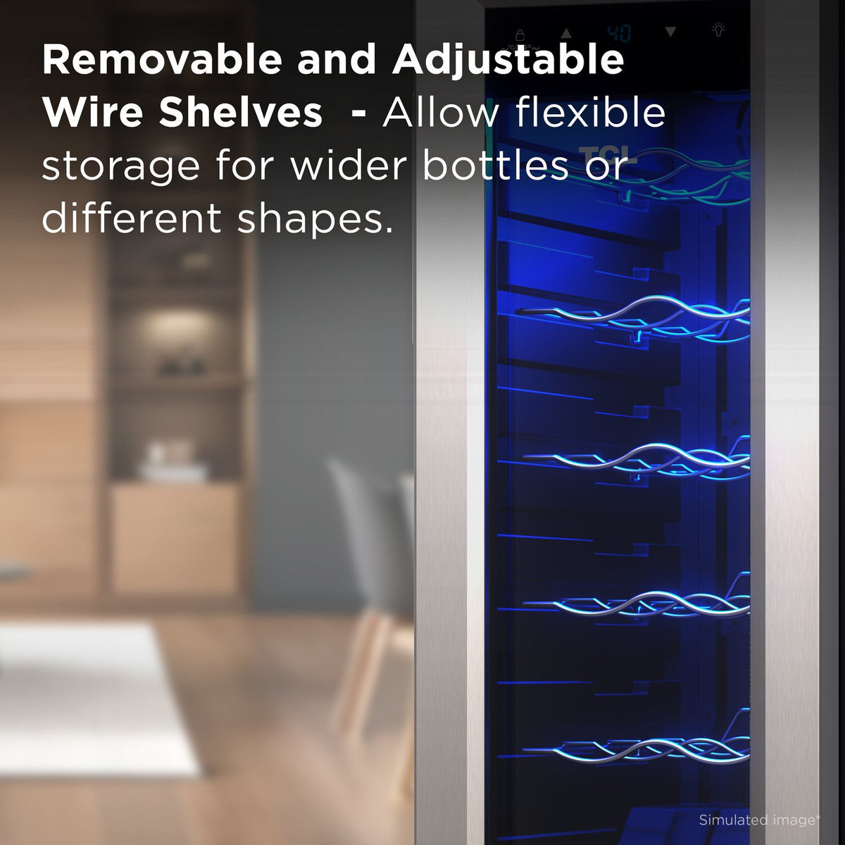 TCL TRW12F6AS 12 Bottle Single Temperature Zone Wine Cooler - Stainless