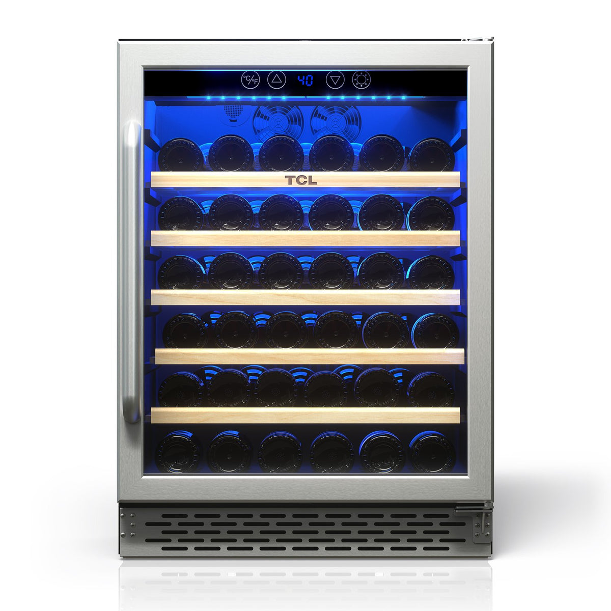 TCL TRW52B7AS 52 Bottle Single Temperate Zone Built-In Wine Cooler