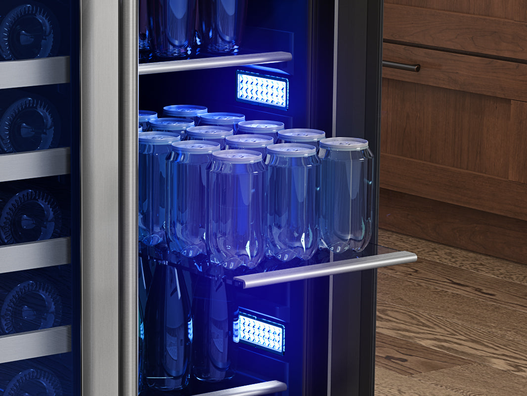 ZEPHYR PRWB24C32CG 24&quot; French Door Dual Zone Wine &amp; Beverage Cooler