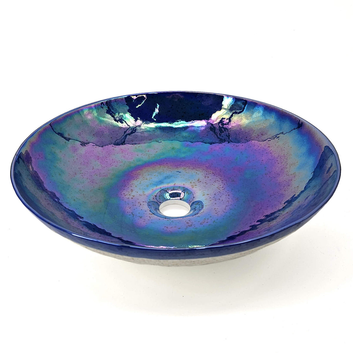 RUVATI RVB3044 16 inch Murano Glass Art Vessel Circle Decorative Pattern Sink