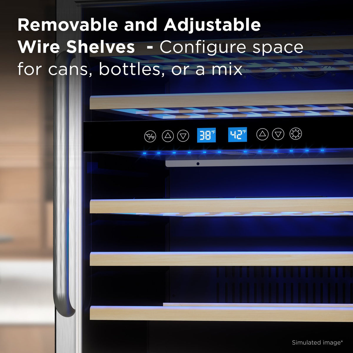 TCL TRW46B8AS 46 Bottle Dual Temperate Zone Wine Cooler - Stainless