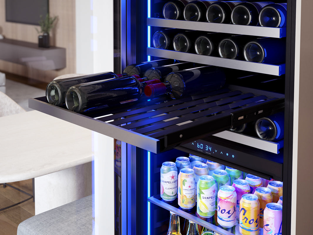 ZEPHYR PRWB24F02BG 24&quot; Full Size Dual Zone Wine &amp; Beverage Cooler