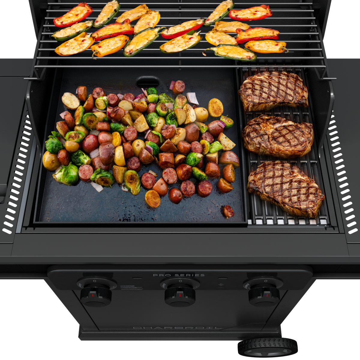 Char-Broil 463366724 Pro 3-Burner Gas Grill with Side Burner
