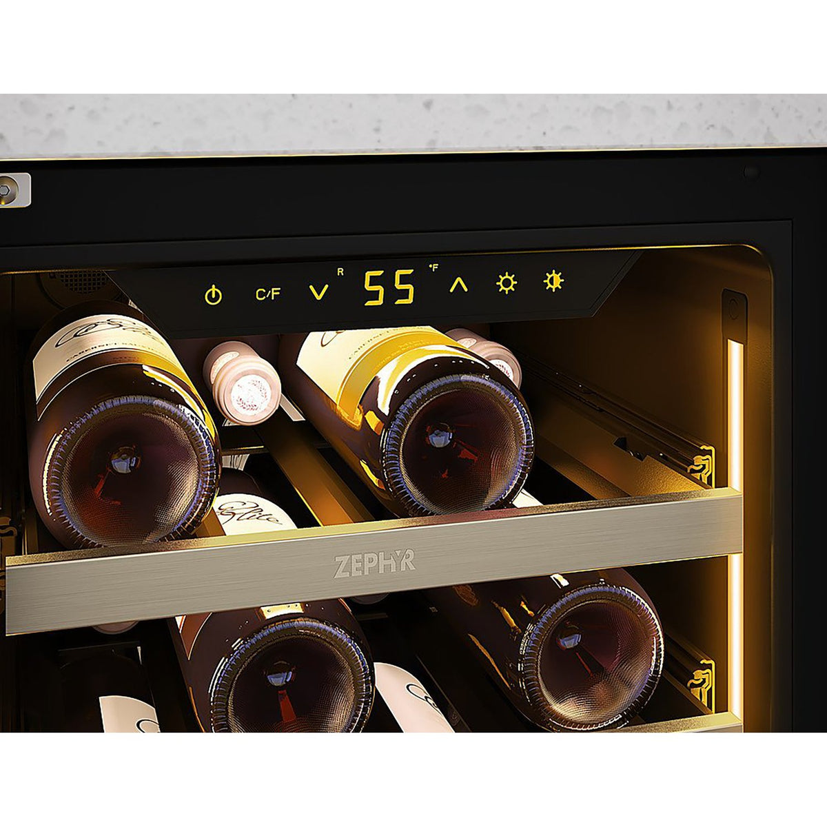 ZEPHYR PRW15C01CG Wine Cooler 15", Reversible, Single Zone