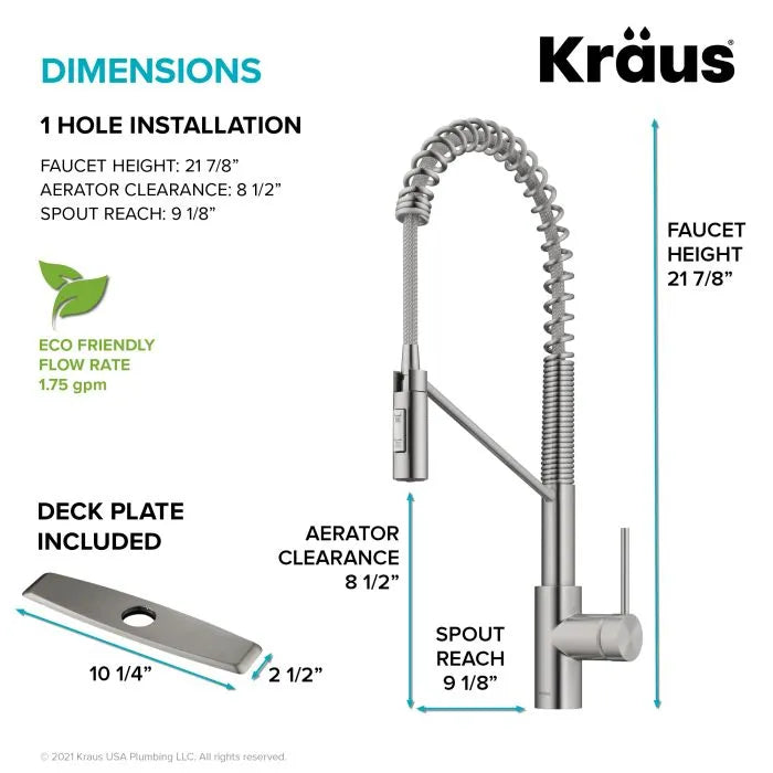 KRAUS KPF-2631SFACB Oletto™ Pull Down Kitchen Faucet in Antique Champagne Bronze