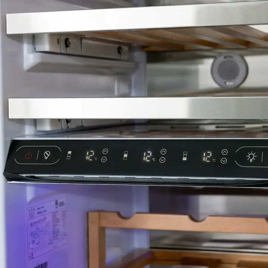 KUCHT K180W 18-in Built-in Panel Ready Three Zones Wine Cooler - Custom Panel Ready