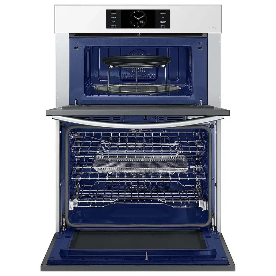 SAMSUNG NQ70CB700D12AA Bespoke 30&quot; Microwave Combination Wall Oven in White Glass