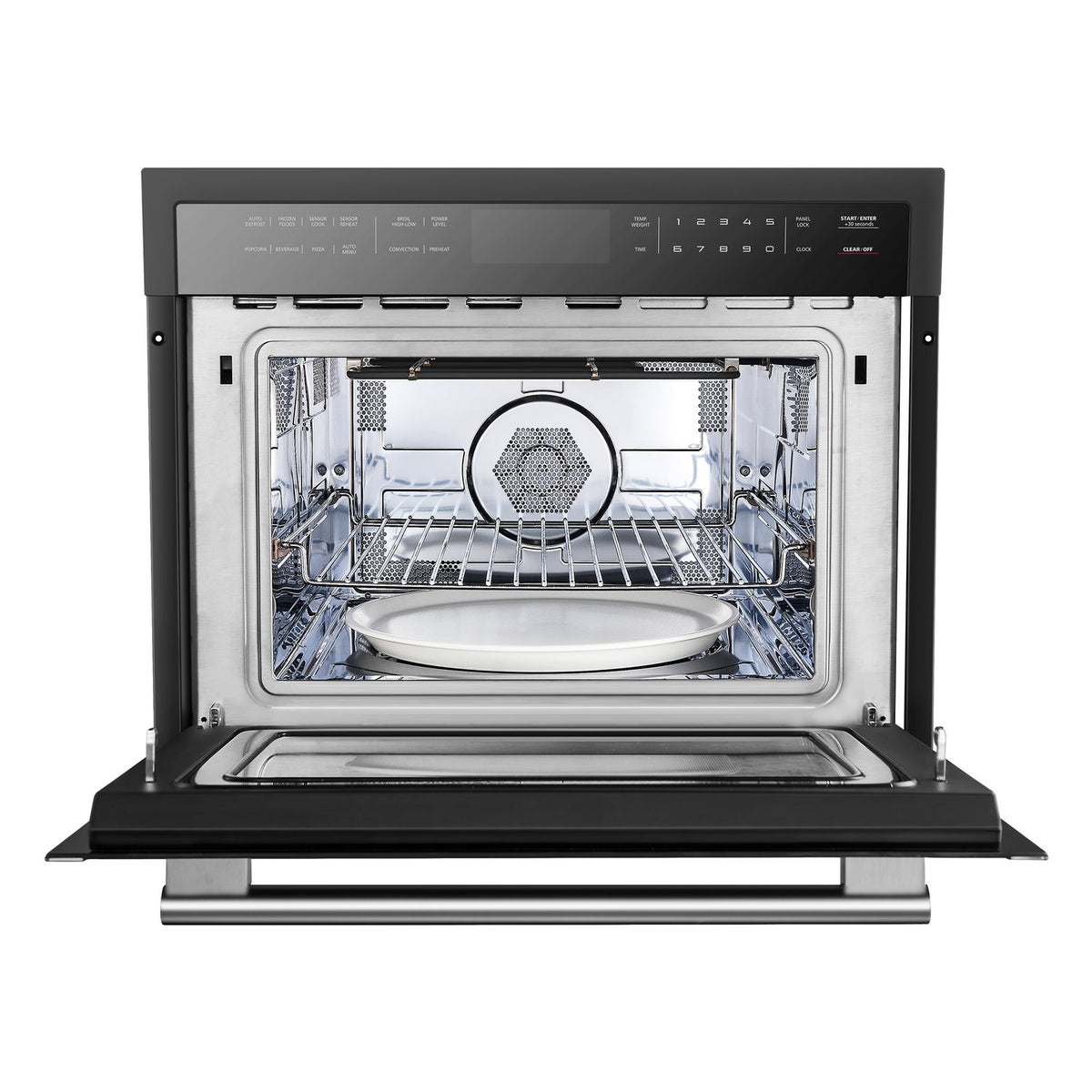 FORNO Oliena Espresso Black 24-Inch Built-In Microwave and Convection Oven Combo
