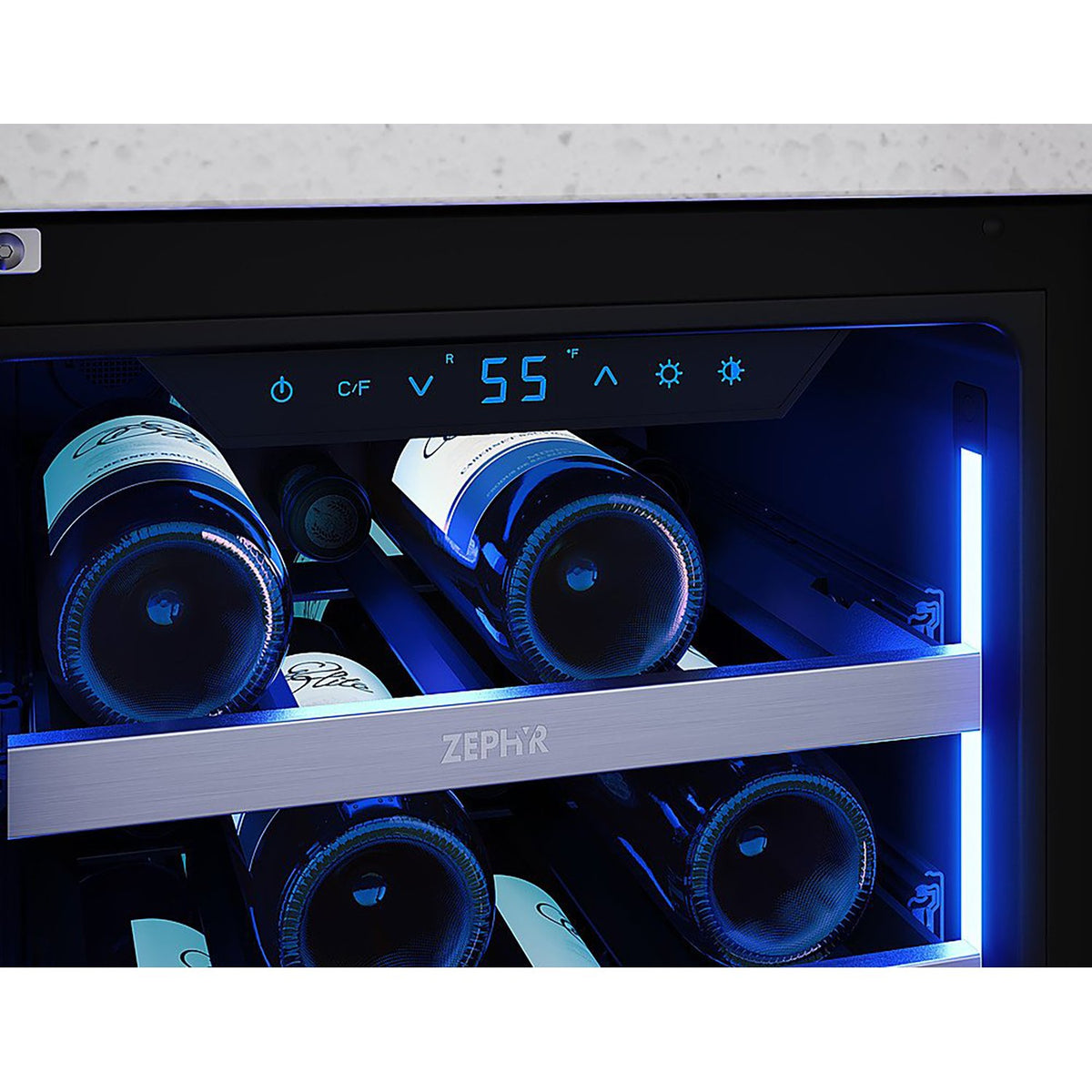 ZEPHYR PRW15C01CG Wine Cooler 15", Reversible, Single Zone