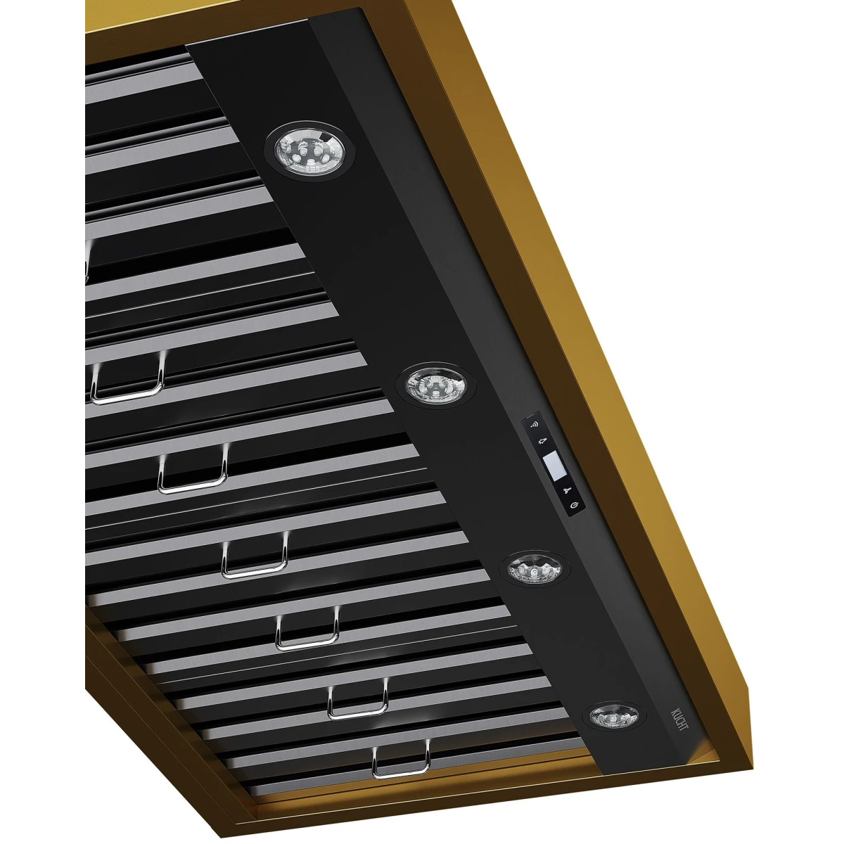 KUCHT KRH48TG 48&quot; Gemstone Pro-Style Range Hood-Dark Stainless Steel with Gold