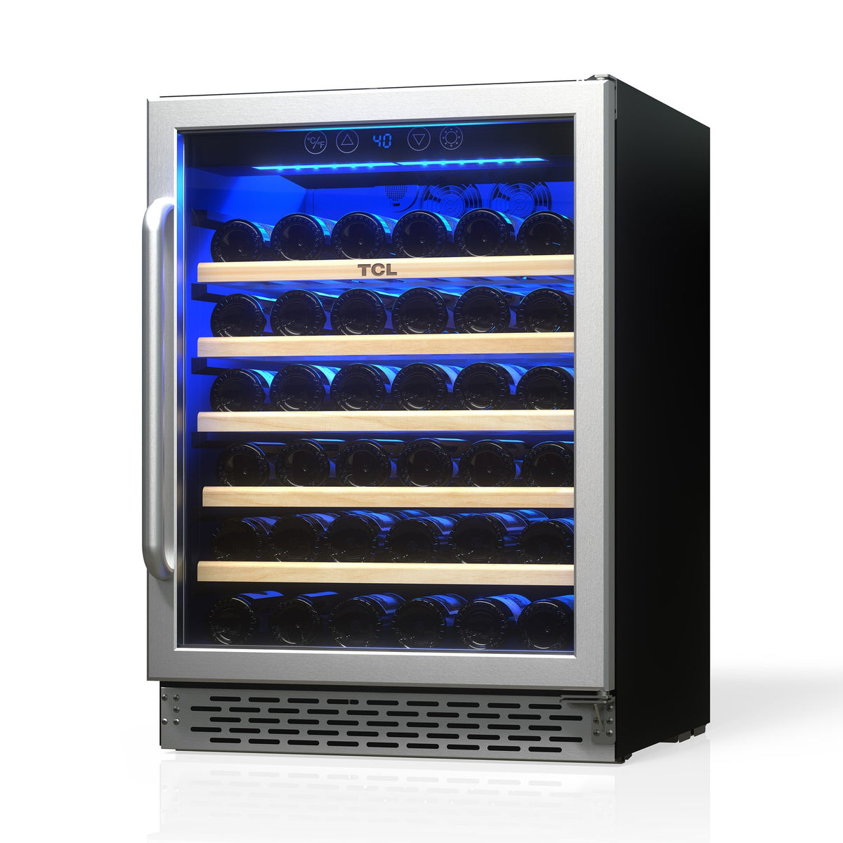 TCL TRW52B7AS 52 Bottle Single Temperate Zone Built-In Wine Cooler