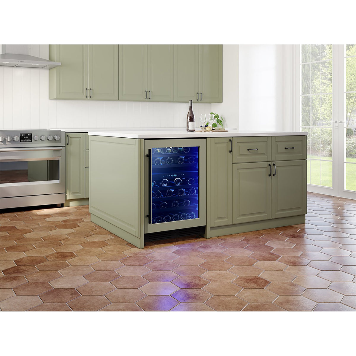 ZEPHYR PRW24C02CPG Wine Cooler 24", Reversible, Dual Zone - Panel Ready & Glass