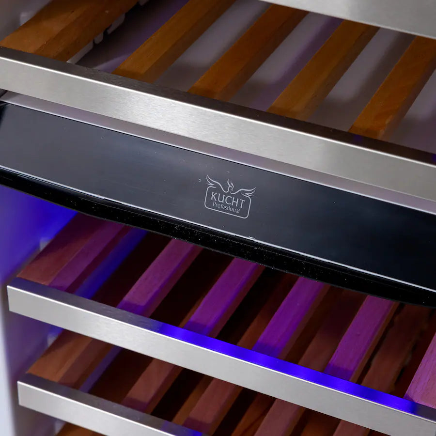 KUCHT K180W 18-in Built-in Panel Ready Three Zones Wine Cooler - Custom Panel Ready