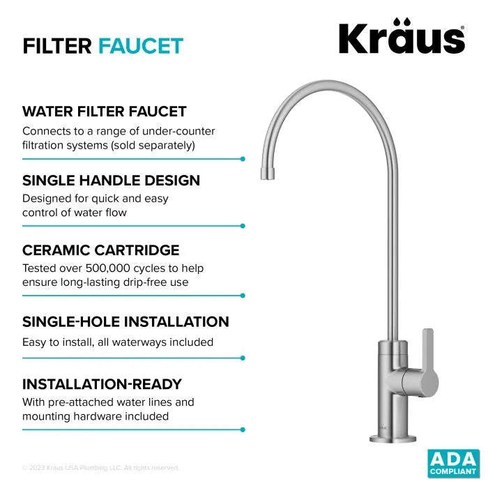 KRAUS FF-103SFACB Oletto Single Handle Drinking Water Filter Faucet