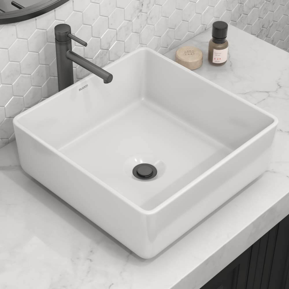RUVATI RVB1616 15 x 15 inch Bathroom Vessel Sink