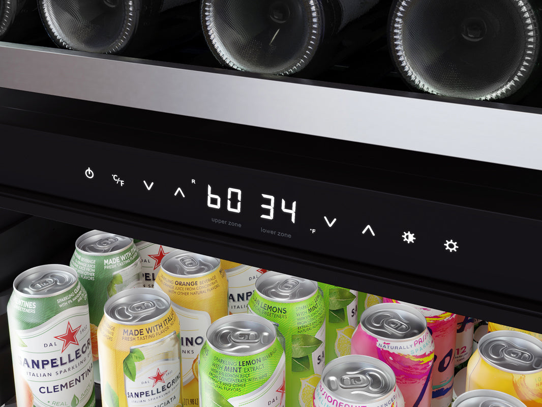 ZEPHYR PRWB24F02BG 24&quot; Full Size Dual Zone Wine &amp; Beverage Cooler