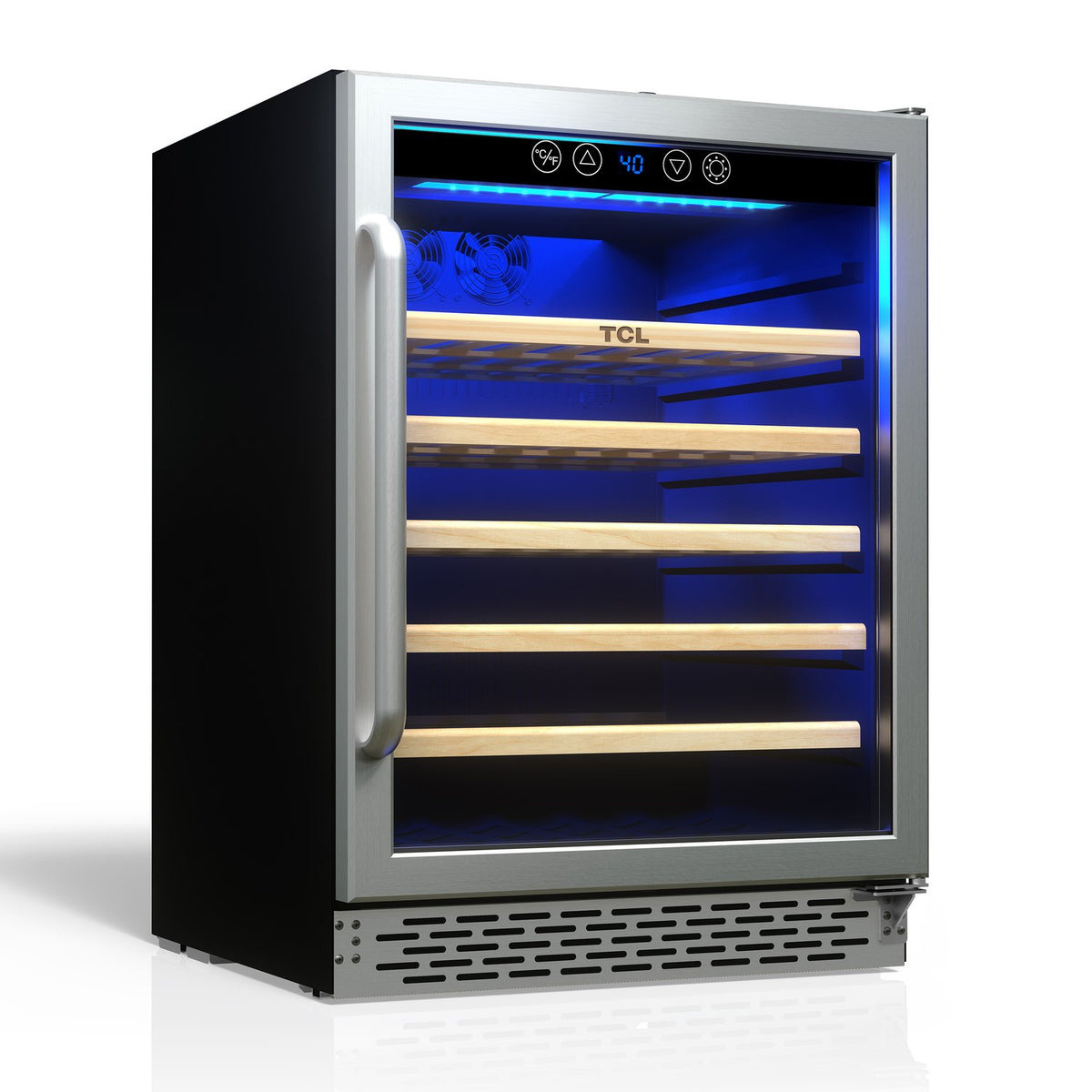 TCL TRW52B7AS 52 Bottle Single Temperate Zone Built-In Wine Cooler