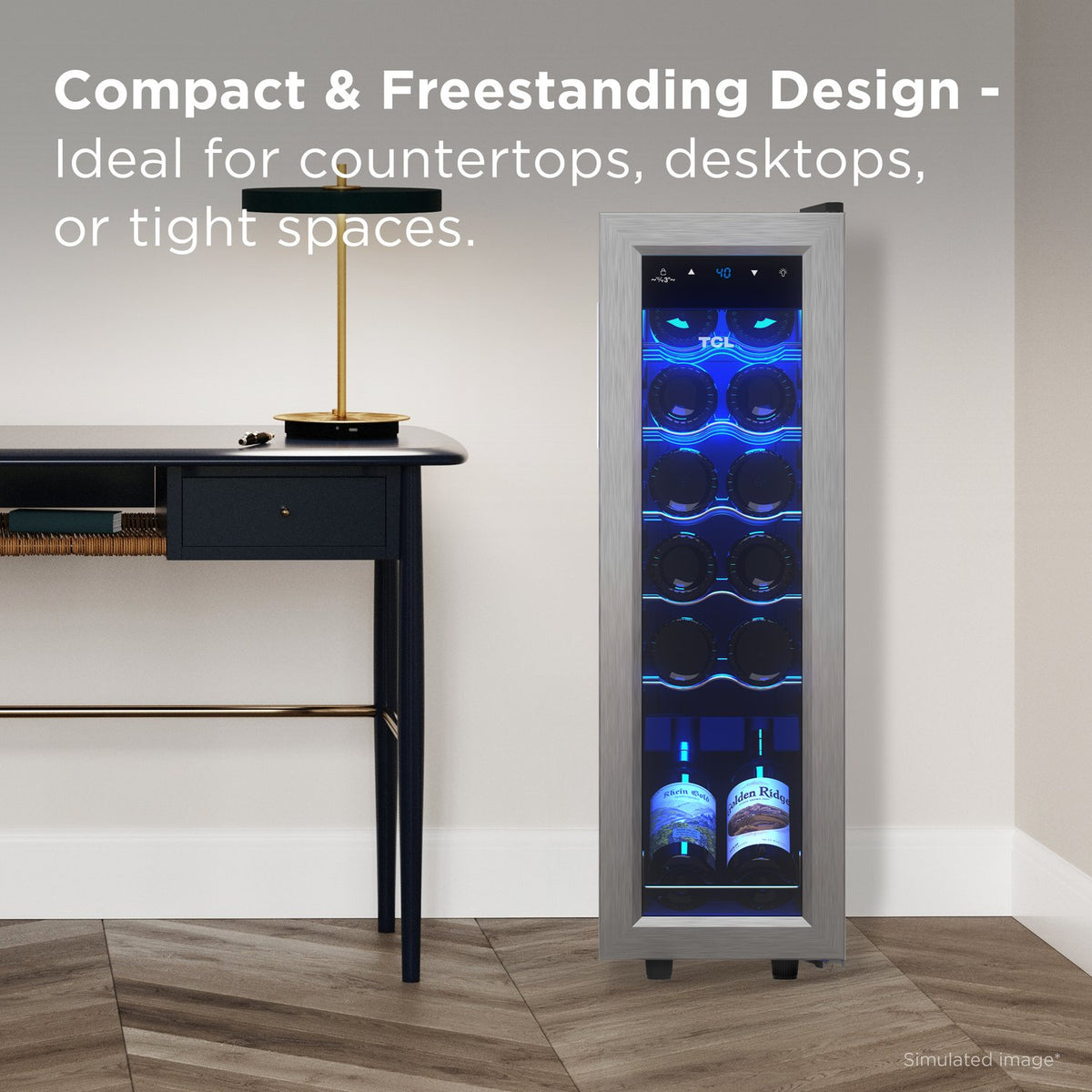TCL TRW12F6AS 12 Bottle Single Temperature Zone Wine Cooler - Stainless