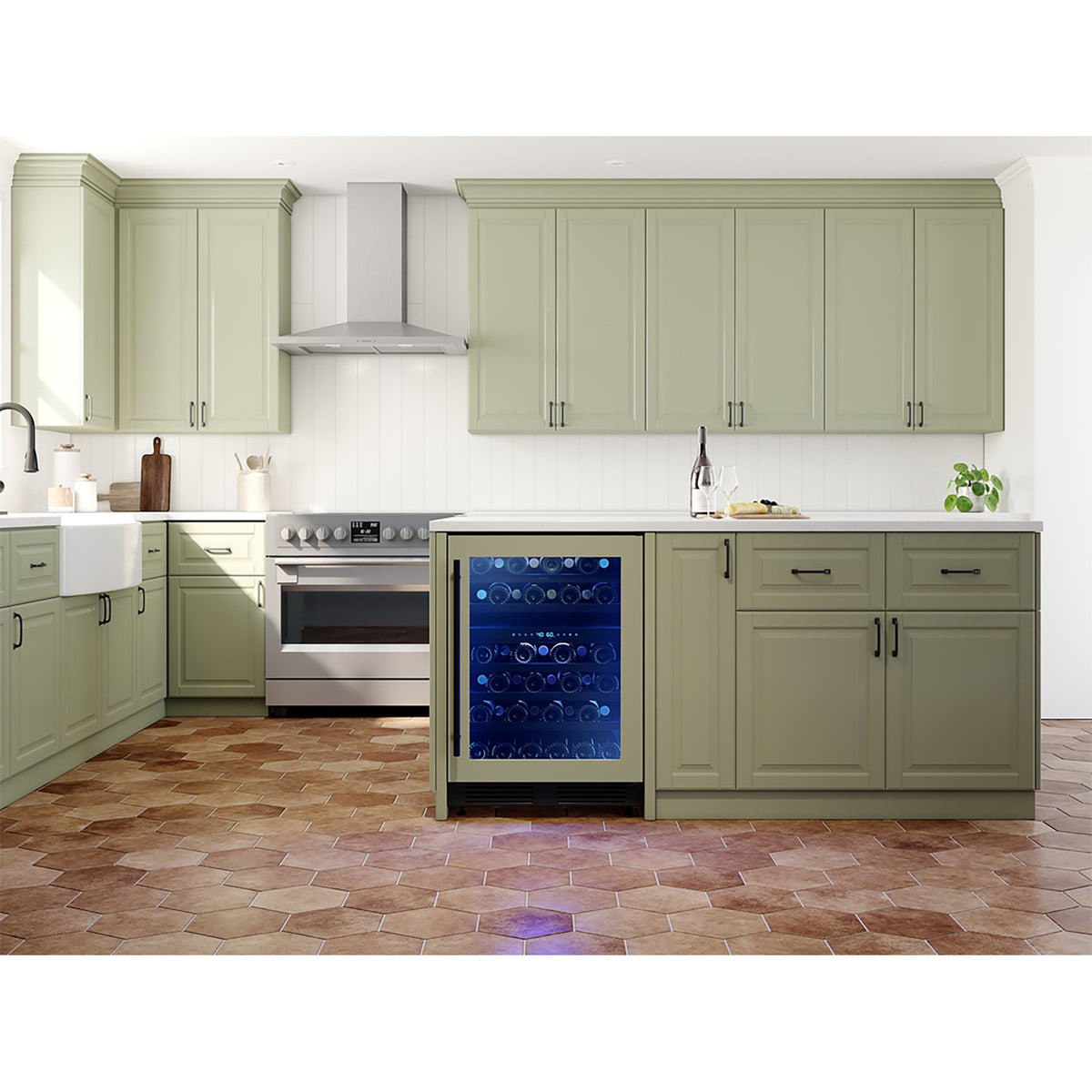 ZEPHYR PRW24C02CPG Wine Cooler 24", Reversible, Dual Zone - Panel Ready & Glass