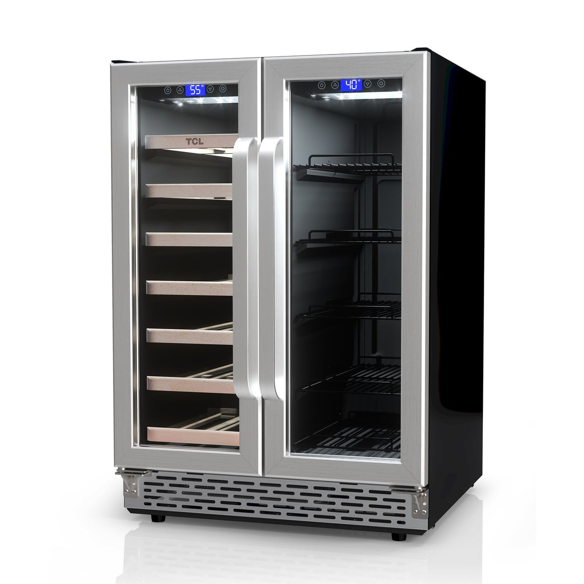 TCL TRD20B8AS 20 Bottle & 78 Can Dual Zone Wine & Beverage Cooler