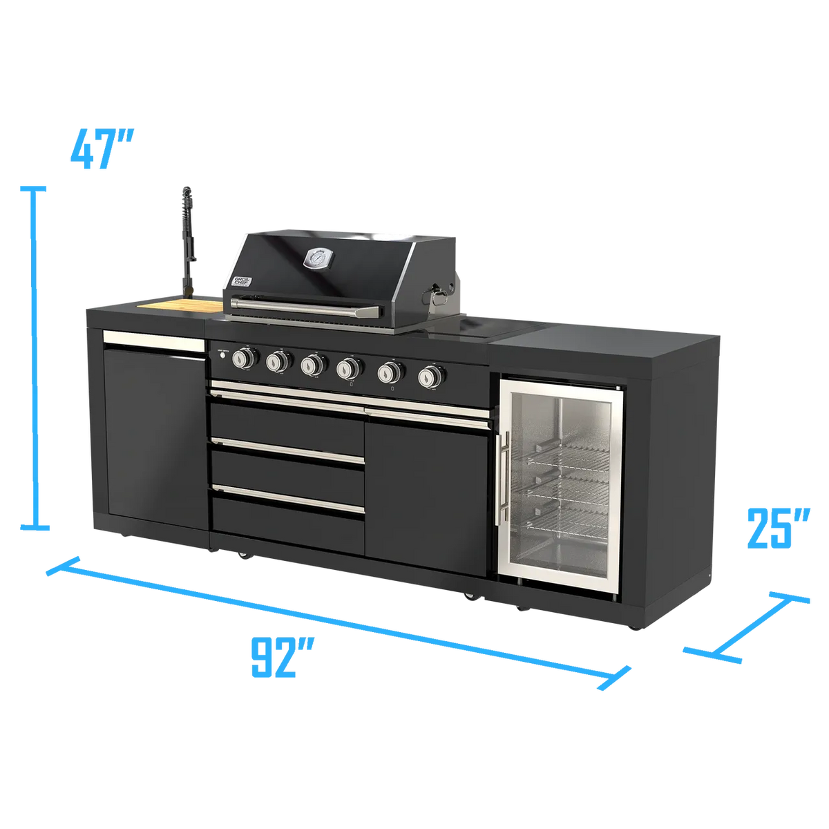 BROIL CHEF Yosemite 6 Burner Black S/S Suite