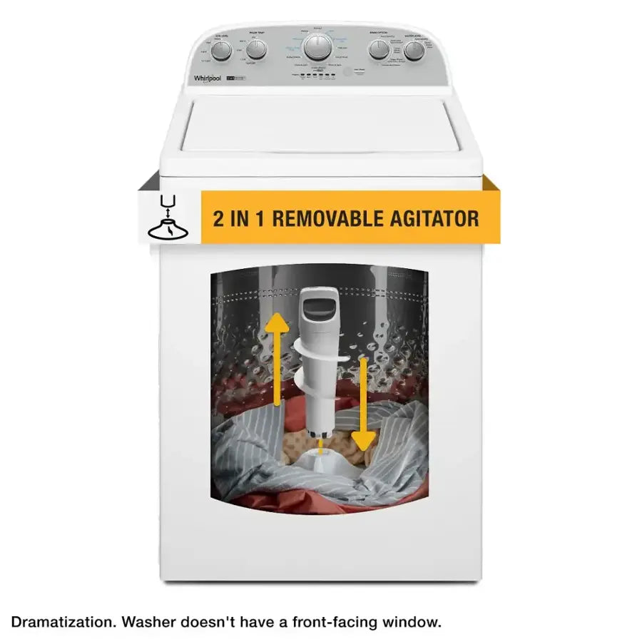 WHIRLPOOL WTW4957PW 3.8 Cu. Ft. Top Load Washer with 2 in 1 Removable Agitator