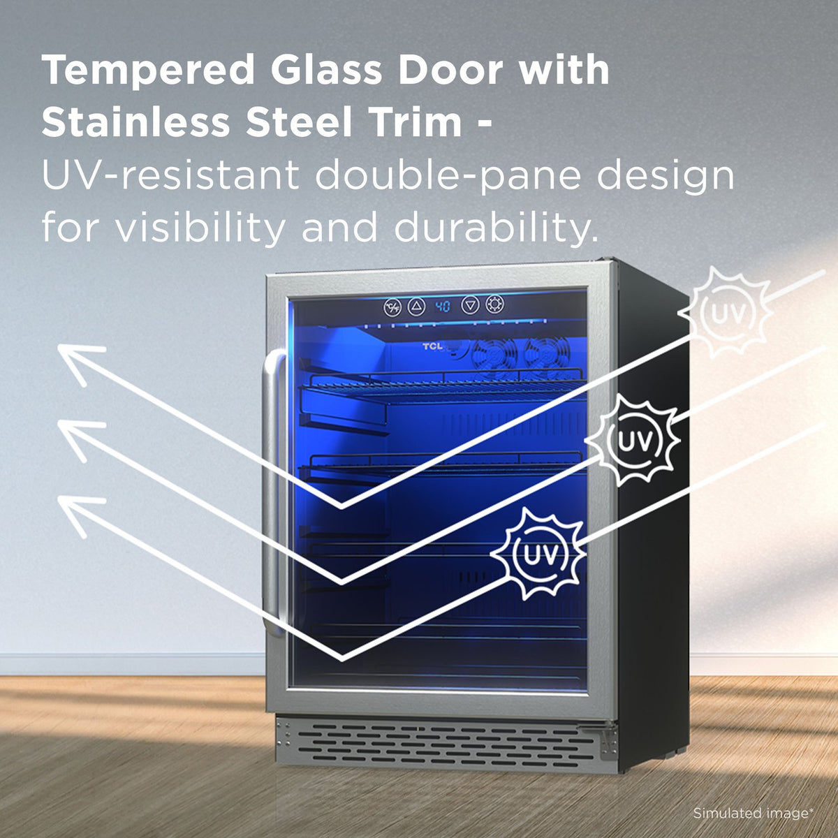 TCL TRV161BAS 161 Can Single Temperature Zone Built-In Beverage Cooler - Stainless