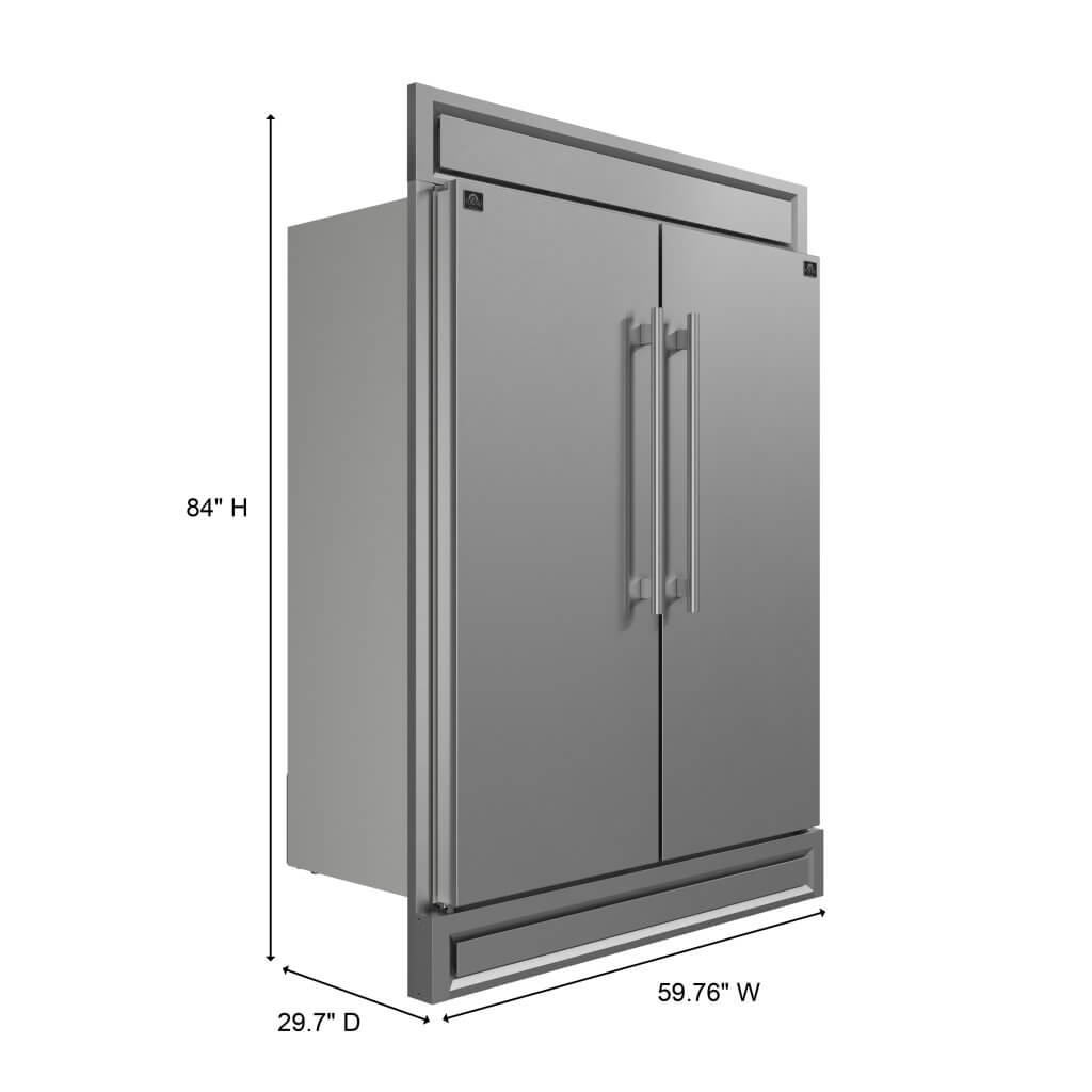 FORNO Maderno 60″ 2-PieceRefrigerator/Freezer Built-In with Decorative Grill Trim