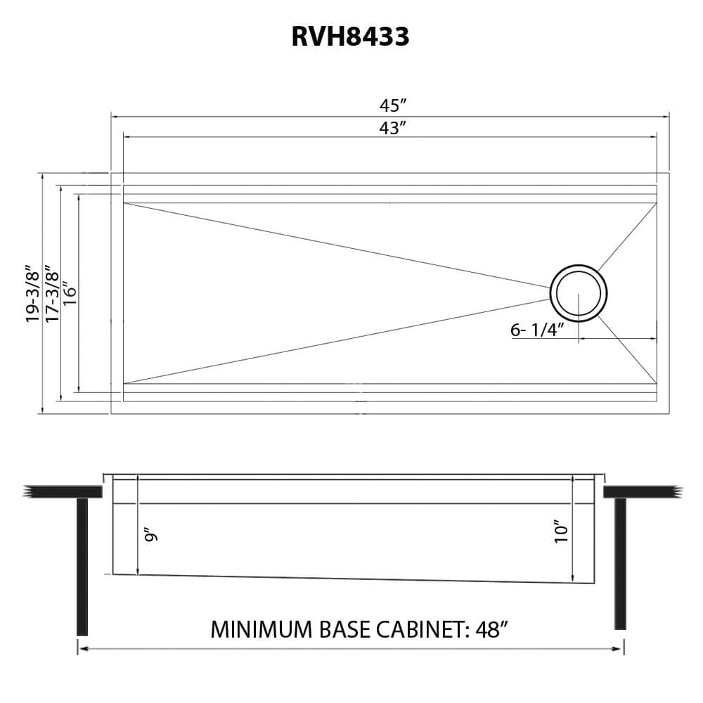 RUVATI RVH8433 45-inch Workstation Two-Tiered Ledge Kitchen Sink Drop-in Topmount